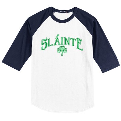 Funny Irish Slainte Gaelic Cheers Gift Baseball Sleeve Shirt