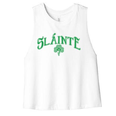 Funny Irish Slainte Gaelic Cheers Gift Women's Racerback Cropped Tank