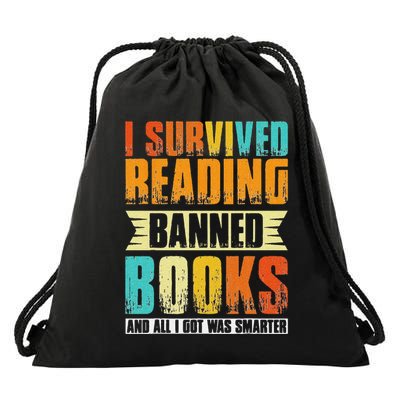 Funny I Survived Reading Banned Books And All I Got Was Smarter Drawstring Bag