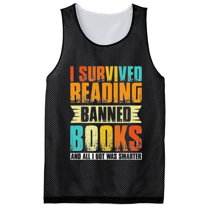 Funny I Survived Reading Banned Books And All I Got Was Smarter Mesh Reversible Basketball Jersey Tank