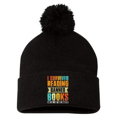 Funny I Survived Reading Banned Books And All I Got Was Smarter Pom Pom 12in Knit Beanie