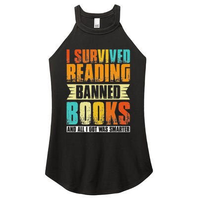 Funny I Survived Reading Banned Books And All I Got Was Smarter Women's Perfect Tri Rocker Tank
