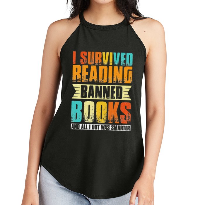 Funny I Survived Reading Banned Books And All I Got Was Smarter Women's Perfect Tri Rocker Tank