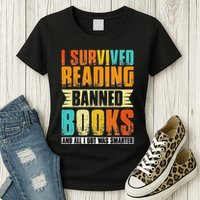 Funny I Survived Reading Banned Books And All I Got Was Smarter Womens T-Shirt