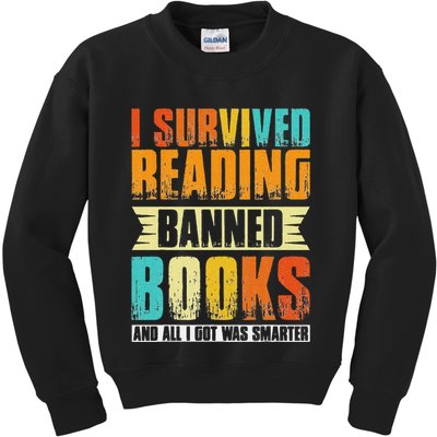 Funny I Survived Reading Banned Books And All I Got Was Smarter Kids Sweatshirt