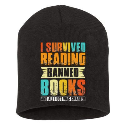 Funny I Survived Reading Banned Books And All I Got Was Smarter Short Acrylic Beanie