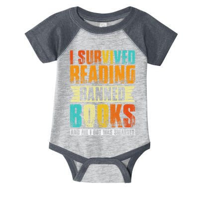Funny I Survived Reading Banned Books And All I Got Was Smarter Infant Baby Jersey Bodysuit