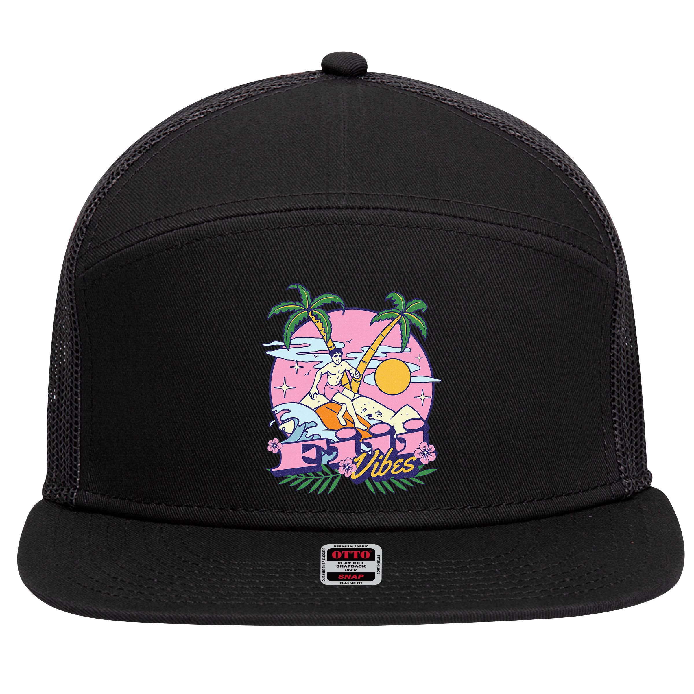 Fiji Islands Souvenir Fiji 7 Panel Mesh Trucker Snapback Hat