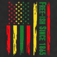 Free Ish Since 1865 With Pan African Flag For Juneteenth Garment-Dyed Fleece Hoodie