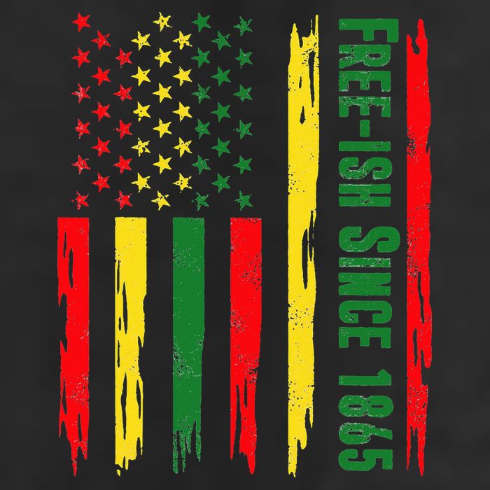 Free Ish Since 1865 With Pan African Flag For Juneteenth Garment-Dyed Fleece Hoodie