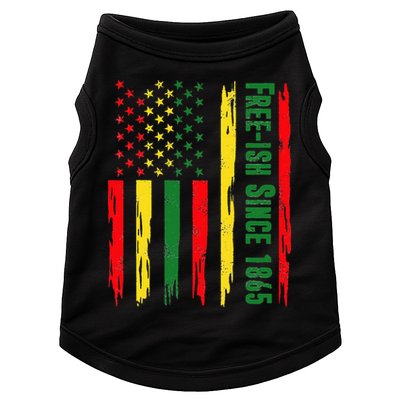 Free Ish Since 1865 With Pan African Flag For Juneteenth Doggie Tank