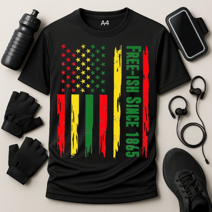 Free Ish Since 1865 With Pan African Flag For Juneteenth Cooling Performance Crew T-Shirt