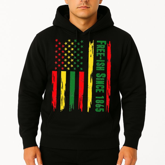 Free Ish Since 1865 With Pan African Flag For Juneteenth Hoodie