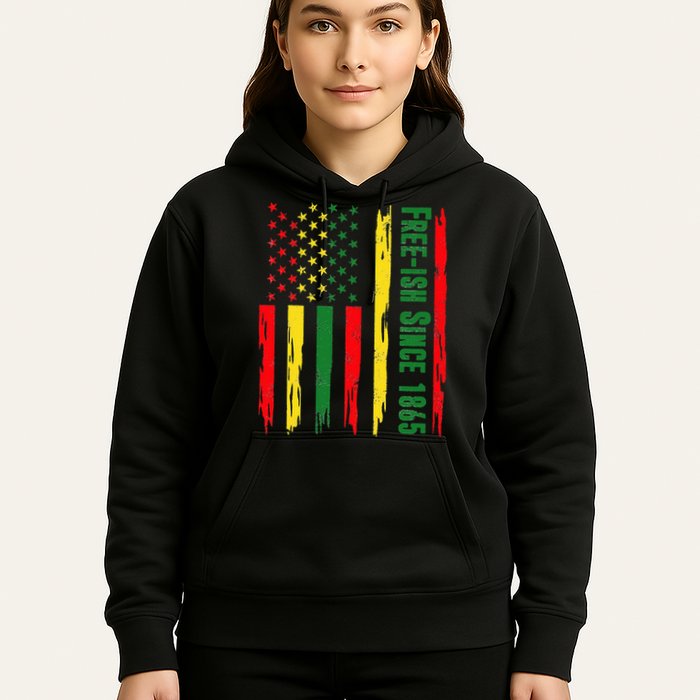 Free Ish Since 1865 With Pan African Flag For Juneteenth Hoodie