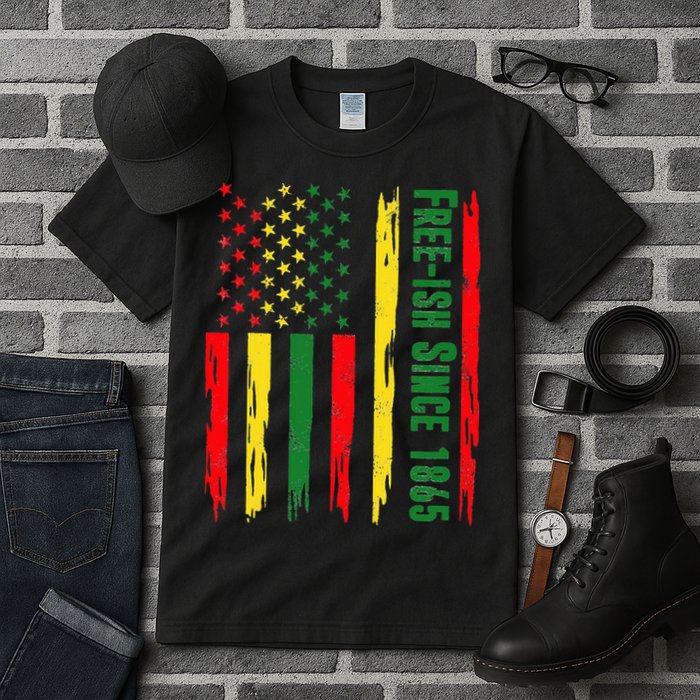 Free Ish Since 1865 With Pan African Flag For Juneteenth Tall T-Shirt