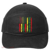 Free Ish Since 1865 With Pan African Flag For Juneteenth 7-Panel Snapback Hat
