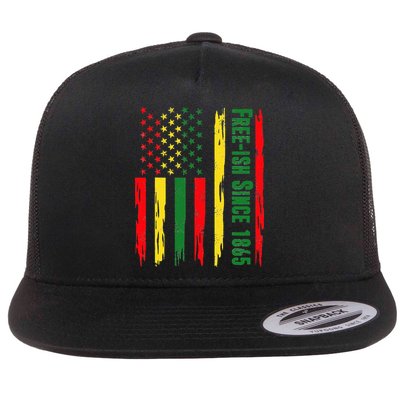 Free Ish Since 1865 With Pan African Flag For Juneteenth Flatbill Hat