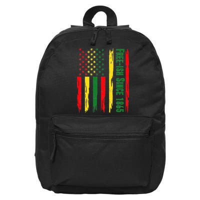 Free Ish Since 1865 With Pan African Flag For Juneteenth 16 in Basic Backpack