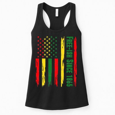 Free Ish Since 1865 With Pan African Flag For Juneteenth Womens Tank Top