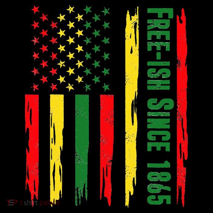 Free Ish Since 1865 With Pan African Flag For Juneteenth Pom Pom 12in Knit Beanie