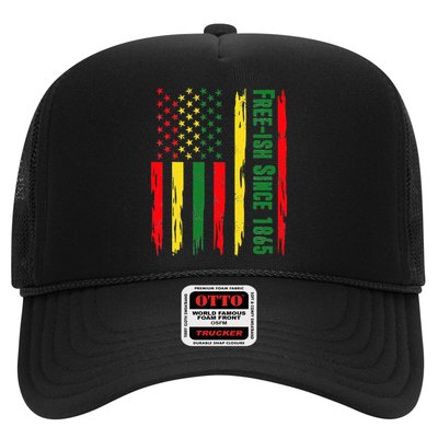Free Ish Since 1865 With Pan African Flag For Juneteenth Trucker Hat