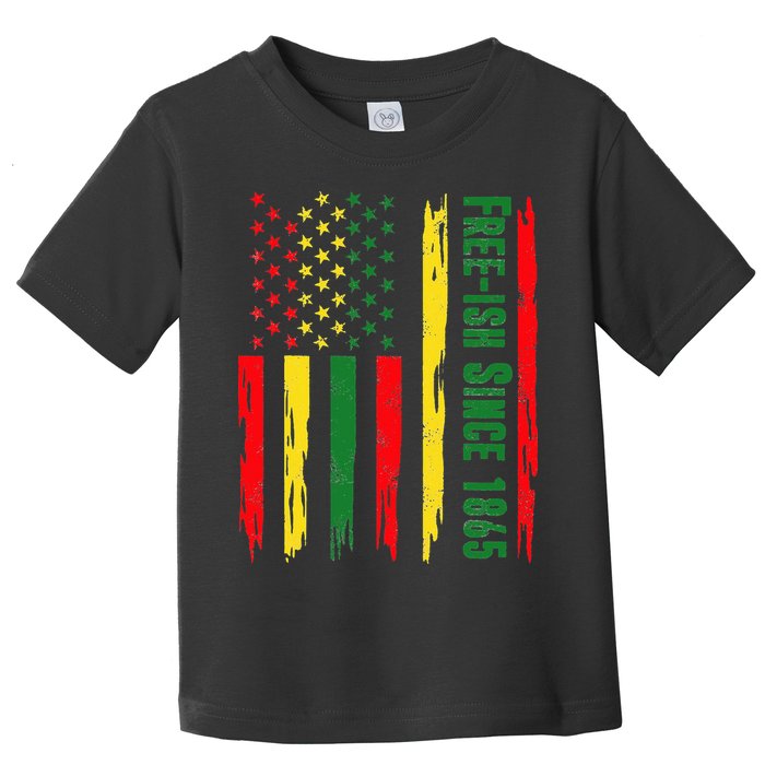 Free Ish Since 1865 With Pan African Flag For Juneteenth Toddler T-Shirt