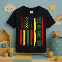 Free Ish Since 1865 With Pan African Flag For Juneteenth Toddler T-Shirt