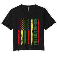 Free Ish Since 1865 With Pan African Flag For Juneteenth Crop Top
