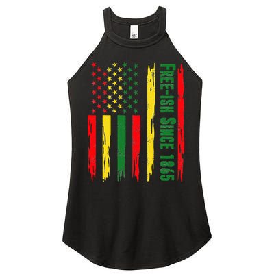 Free Ish Since 1865 With Pan African Flag For Juneteenth Women's Perfect Tri Rocker Tank