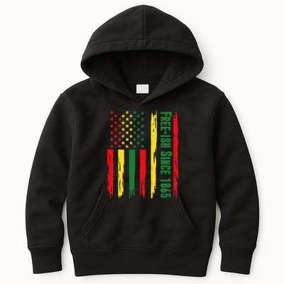 Free Ish Since 1865 With Pan African Flag For Juneteenth Kids Hoodie