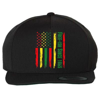 Free Ish Since 1865 With Pan African Flag For Juneteenth Wool Snapback Cap