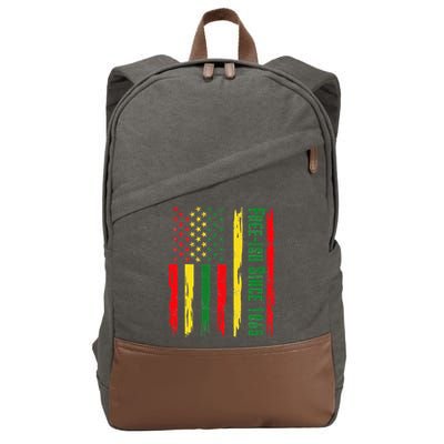 Free Ish Since 1865 With Pan African Flag For Juneteenth Cotton Canvas Backpack