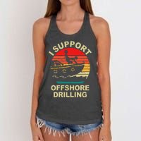 Funny I Support Offshore Drilling Women's Knotted Racerback Tank