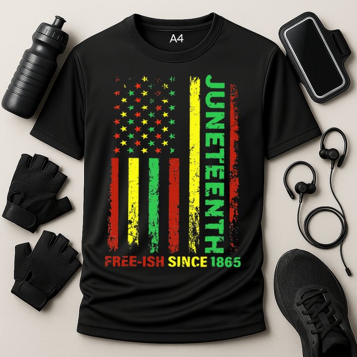 Free Ish Since 1865 With Pan African Flag For Juneteenth Performance Shirt