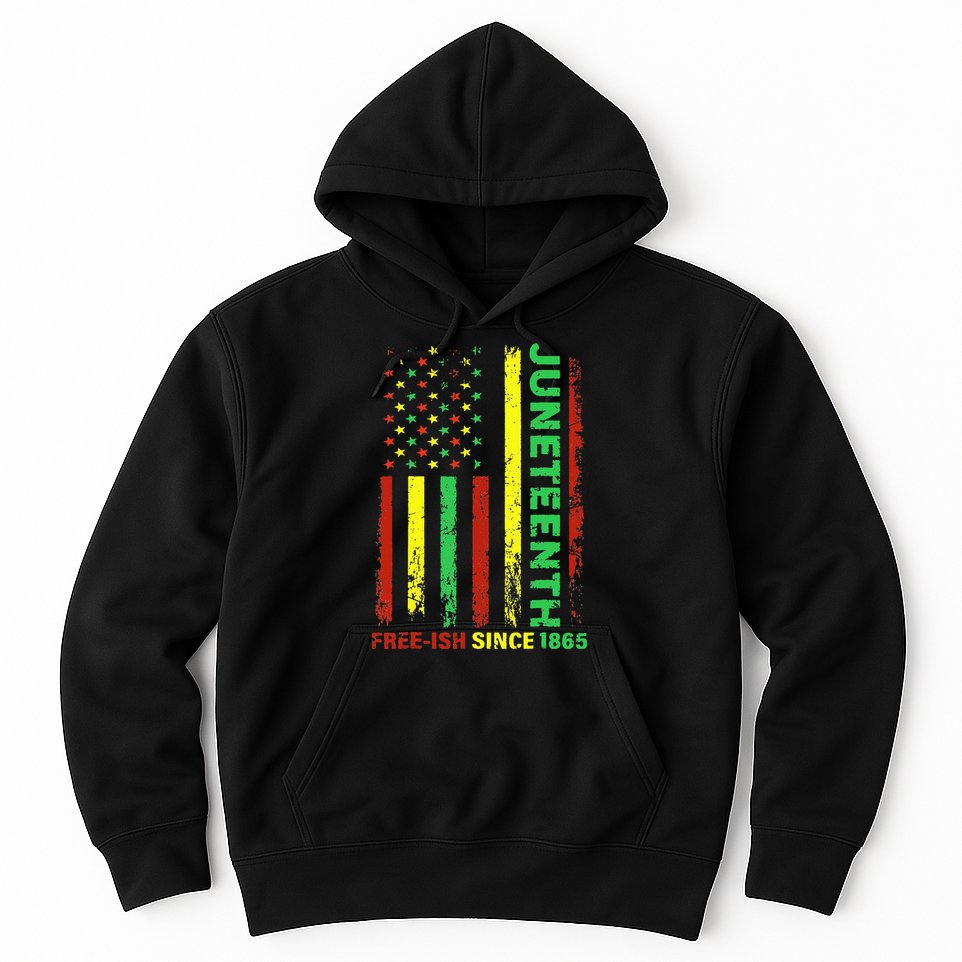 Free Ish Since 1865 With Pan African Flag For Juneteenth Hoodie
