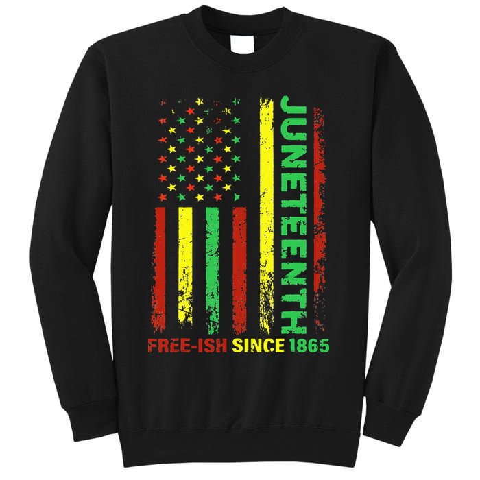Free Ish Since 1865 With Pan African Flag For Juneteenth Sweatshirt