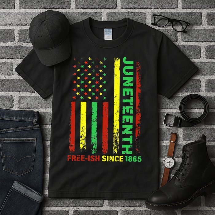 Free Ish Since 1865 With Pan African Flag For Juneteenth Tall T-Shirt