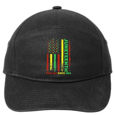 Free Ish Since 1865 With Pan African Flag For Juneteenth 7-Panel Snapback Hat