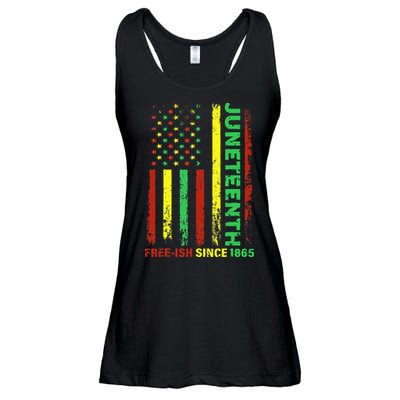 Free Ish Since 1865 With Pan African Flag For Juneteenth Ladies Essential Flowy Tank