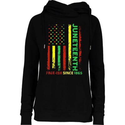 Free Ish Since 1865 With Pan African Flag For Juneteenth Womens Funnel Neck Pullover Hood