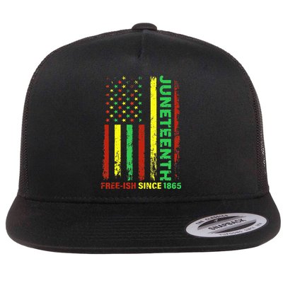 Free Ish Since 1865 With Pan African Flag For Juneteenth Flatbill Hat