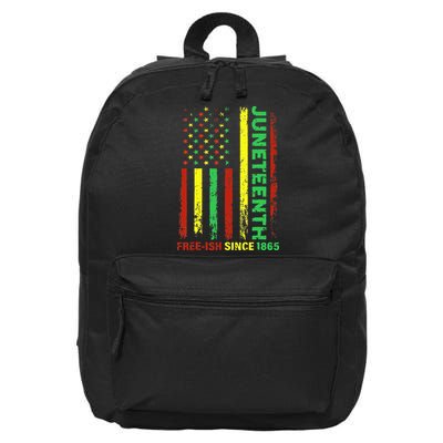 Free Ish Since 1865 With Pan African Flag For Juneteenth 16 in Basic Backpack