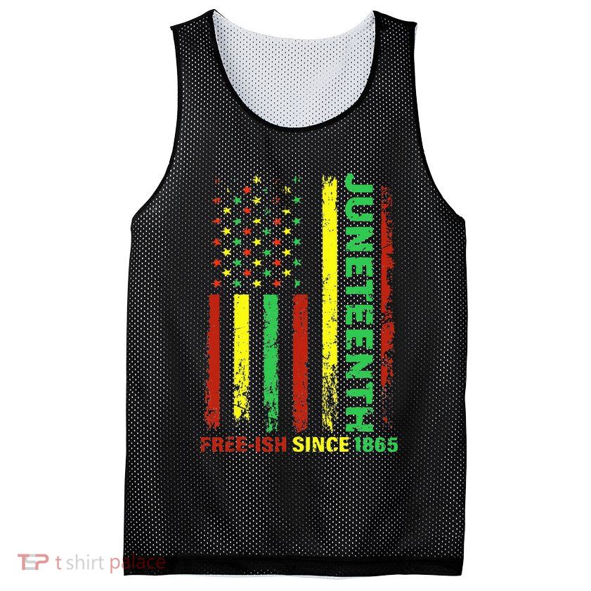 Free Ish Since 1865 With Pan African Flag For Juneteenth Mesh Reversible Basketball Jersey Tank