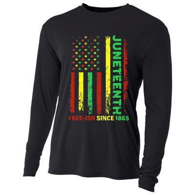 Free Ish Since 1865 With Pan African Flag For Juneteenth Cooling Performance Long Sleeve Crew