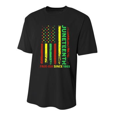 Free Ish Since 1865 With Pan African Flag For Juneteenth Youth Performance Sprint T-Shirt