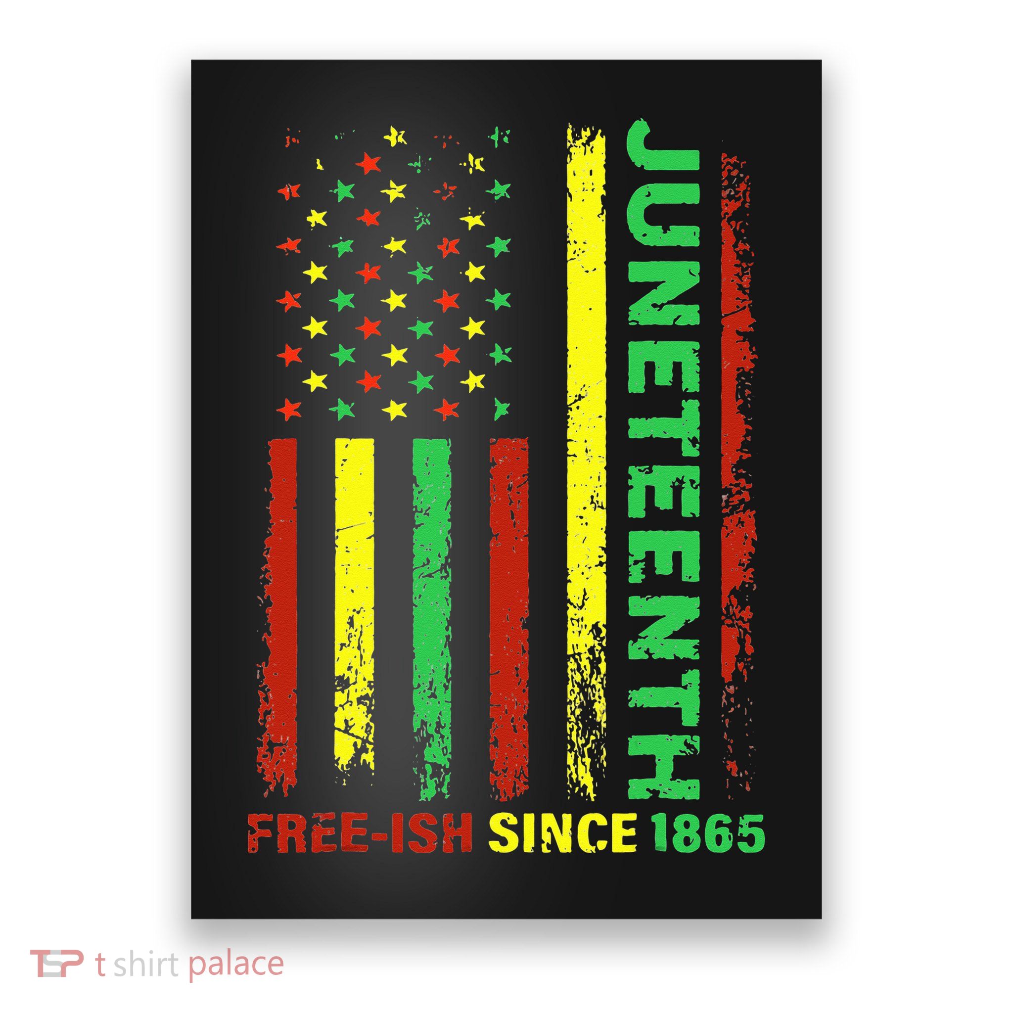 Free Ish Since 1865 With Pan African Flag For Juneteenth Poster