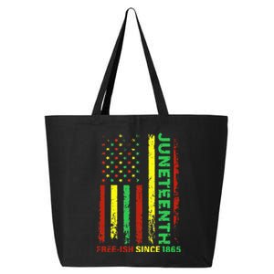 Free Ish Since 1865 With Pan African Flag For Juneteenth 25L Jumbo Tote