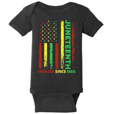 Free Ish Since 1865 With Pan African Flag For Juneteenth Baby Bodysuit