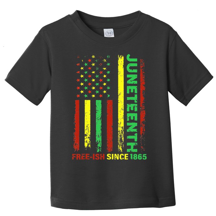 Free Ish Since 1865 With Pan African Flag For Juneteenth Toddler T-Shirt