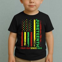 Free Ish Since 1865 With Pan African Flag For Juneteenth Toddler T-Shirt